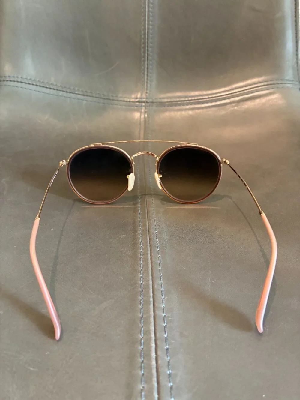 Ray Ban Round Double Bridge Sunglasses (Gold Frame) - Picture 9 of 12